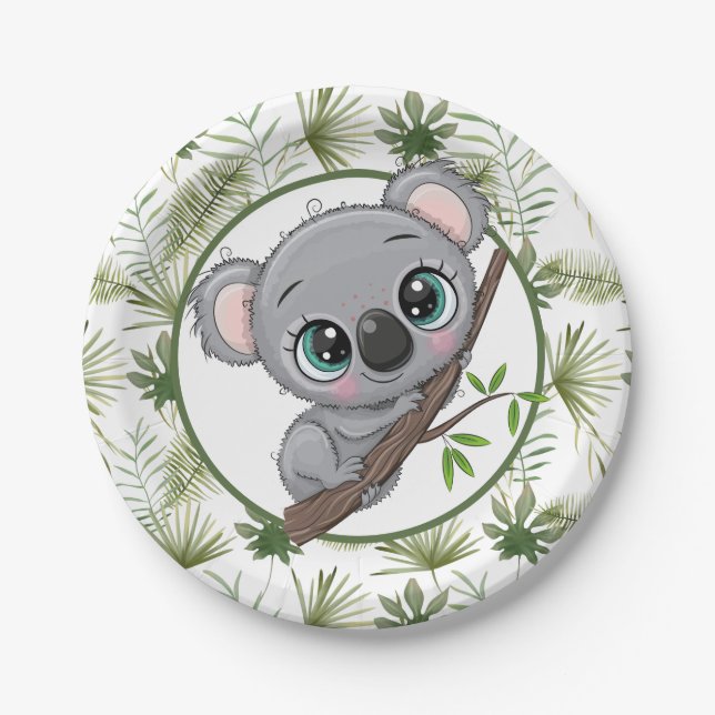 Cute Koala Cub Paper Plates (Front)