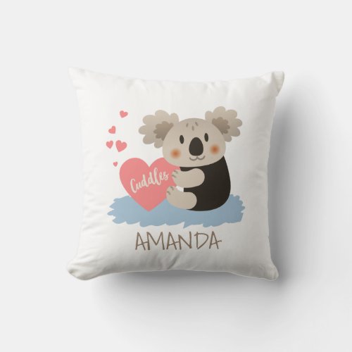 Cute Koala Cuddles ID386 Throw Pillow