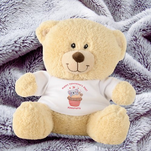Cute Koala Cupcake Custom Kids Valentines Day Teddy Bear