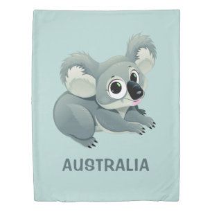 Cute Koala custom text duvet cover
