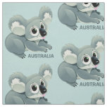Cute Koala custom text fabric