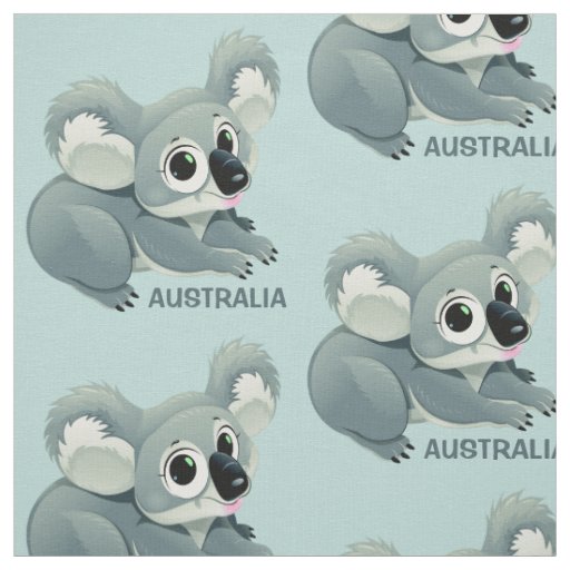 Cute Koala custom text fabric