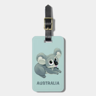 Cute Koala custom text luggage tag