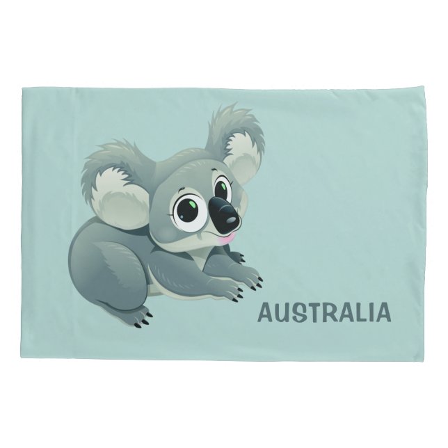 Cute Koala custom text pillowcases (Back)