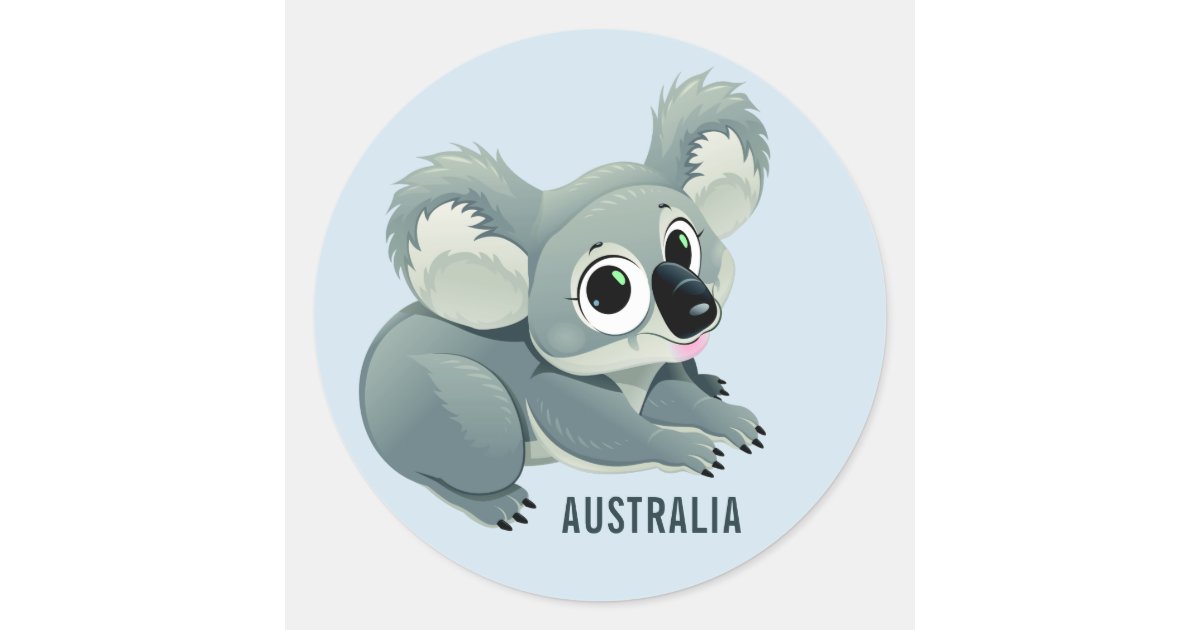 Cute Koala custom text stickers Zazzle