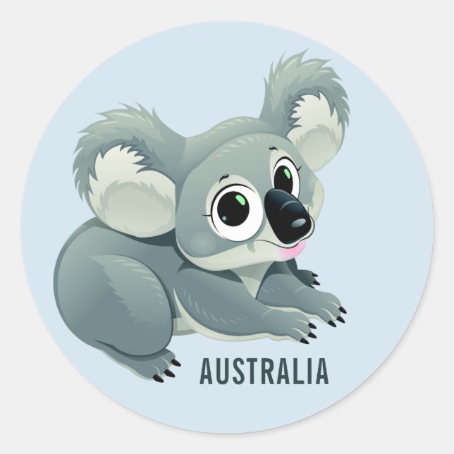 Cute Koala custom text stickers (Front)