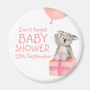 Cute koala don't forget baby shower magnet