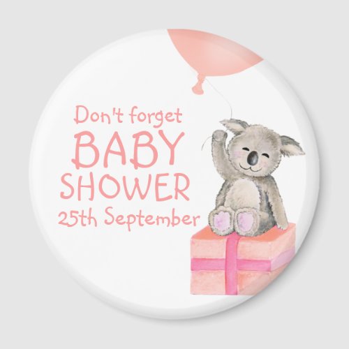 Cute koala dont forget baby shower magnet