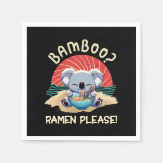 Cute Koala eating Ramen Vintage Sunshine Napkins
