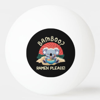 Cute Koala eating Ramen Vintage Sunshine Ping Pong Ball