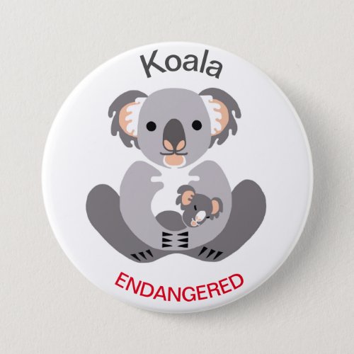 Cute _ KOALA _ Endangered animal _Marsupial Button