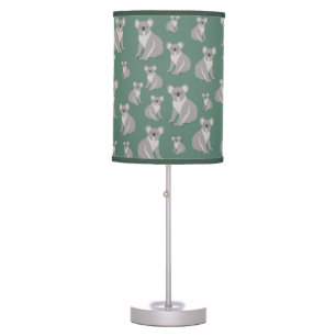 Cute Koala Eucalyptus Green Pattern Table Lamp