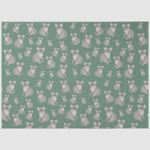 Cute Koala Eucalyptus Green Pattern Tissue Paper