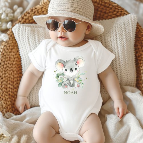 Cute Koala Eucalyptus Greenery 1st Birthday Outfit Baby Bodysuit