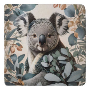 Cute Koala Eucalyptus Leaves Trivet