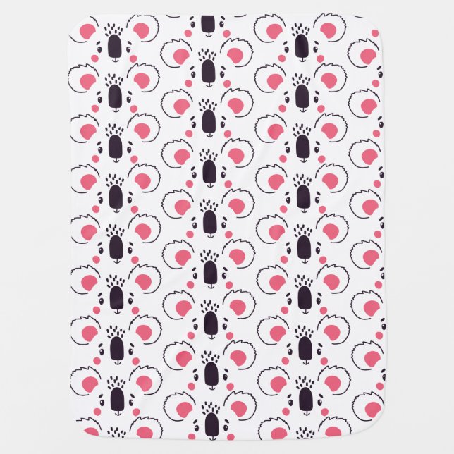 Cute Koala Face Baby Blanket (Front)