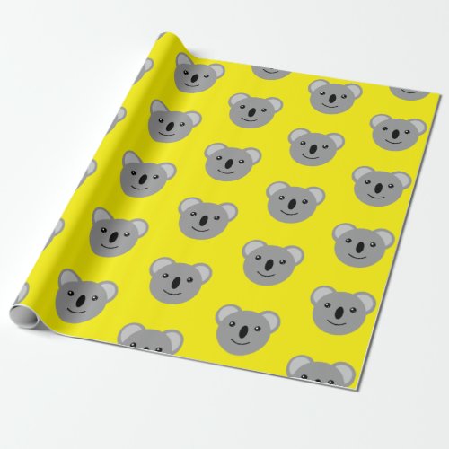 Cute Koala Face Kids Birthday Baby Shower Gift Wrapping Paper