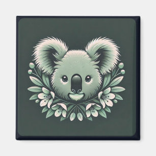 Cute koala face magnet