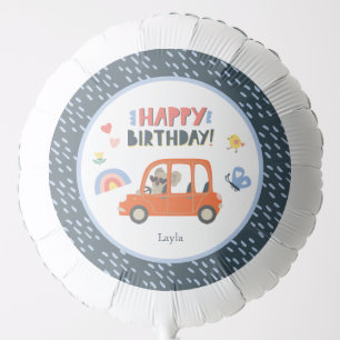 Cute Koala Girl First Name Happy Birthday Party Balloon