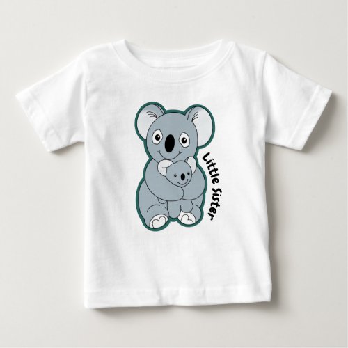 Cute koala hug little sister little brother baby T_Shirt