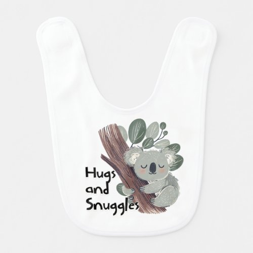 Cute Koala Hugs and Snuggles Baby Bib