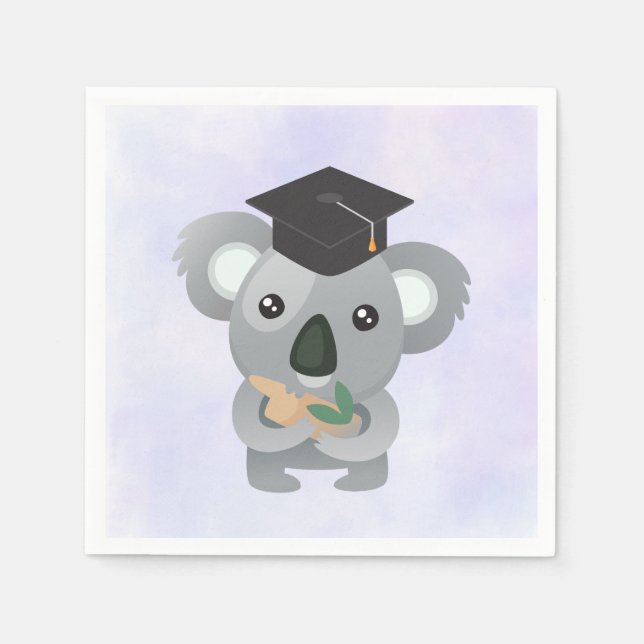 Cute Koala in a Black Graduation Cap Paper Napkins (Front)