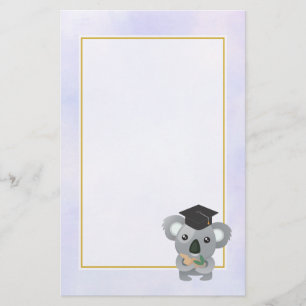 Cute Koala in a Black Graduation Cap Stationery
