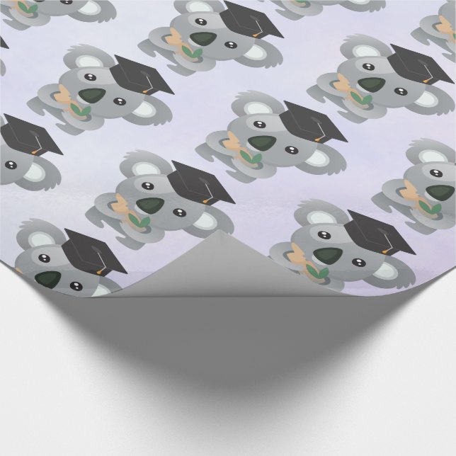 Cute Koala in a Black Graduation Cap Wrapping Paper (Corner)