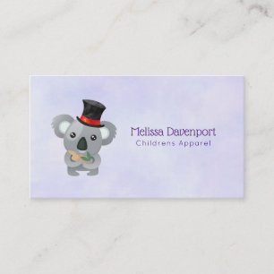 Cute Koala in a Black Top Hat Business Card
