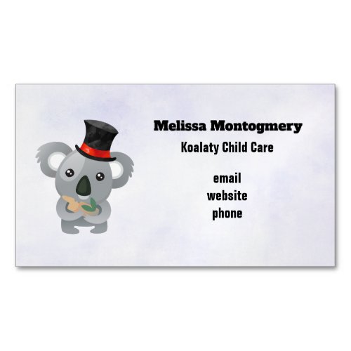 Cute Koala in a Black Top Hat Business Card Magnet