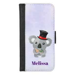 Cute Koala in a Black Top Hat iPhone 8/7 Wallet Case