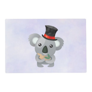 Cute Koala in a Black Top Hat Placemat
