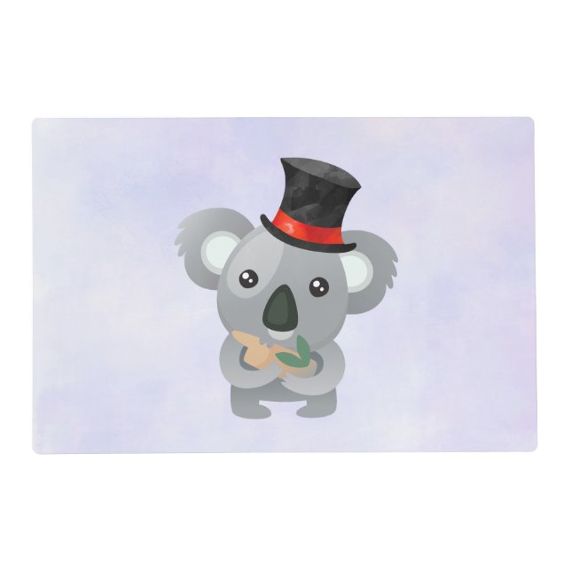 Cute Koala in a Black Top Hat Placemat (Front)