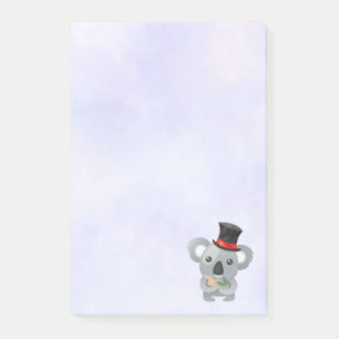 Cute Koala in a Black Top Hat Post-it Notes