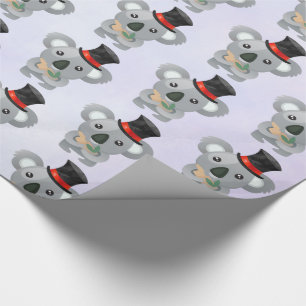 Cute Koala in a Black Top Hat Wrapping Paper