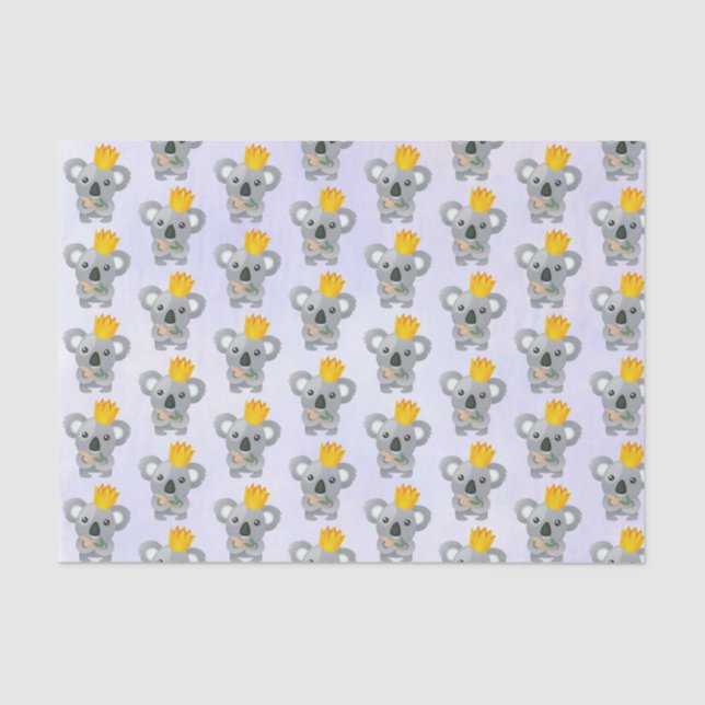 Cute Koala in a Golden Crown Tissue Paper (Front)
