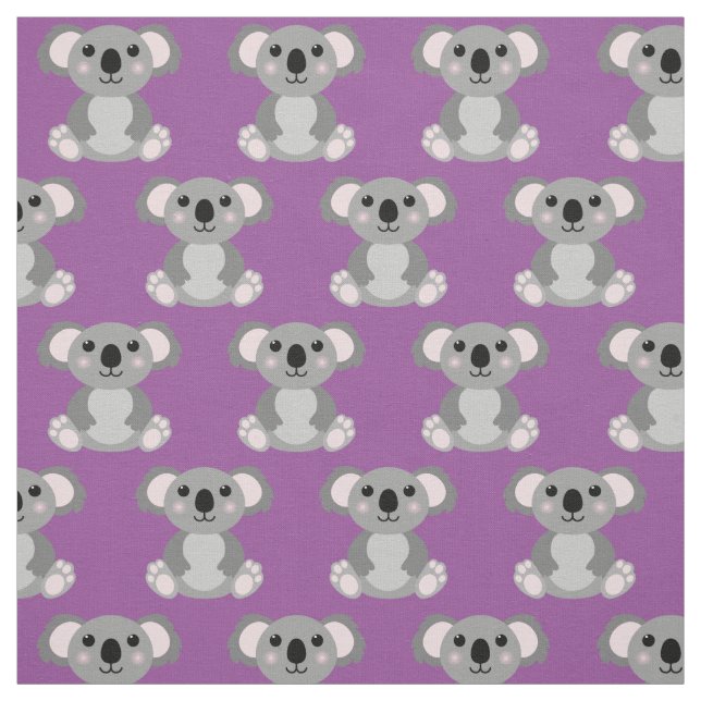 Cute Koala Kids Cartoon Fabric (Swatch)