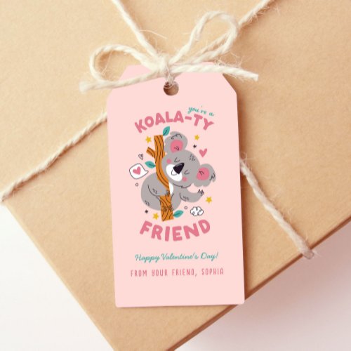 Cute Koala Kids Classroom Valentines Day  Gift Tags
