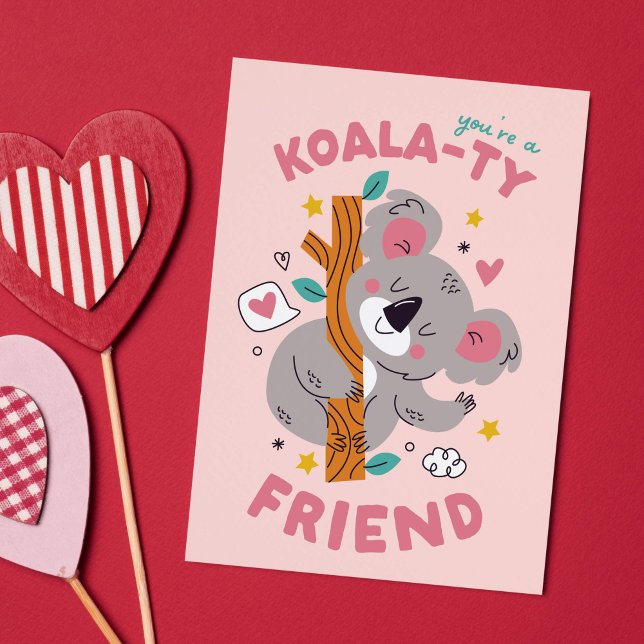 Cute Koala Kid's Classroom Valentine's Day  Holiday Card (cute koala bear kid's classroom Valentine's Day card)