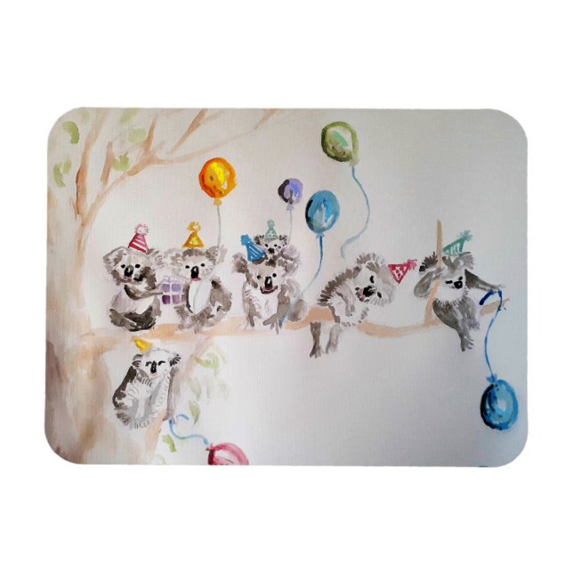 Cute Koala koalas Animal Watercolour Art Magnet (Horizontal)