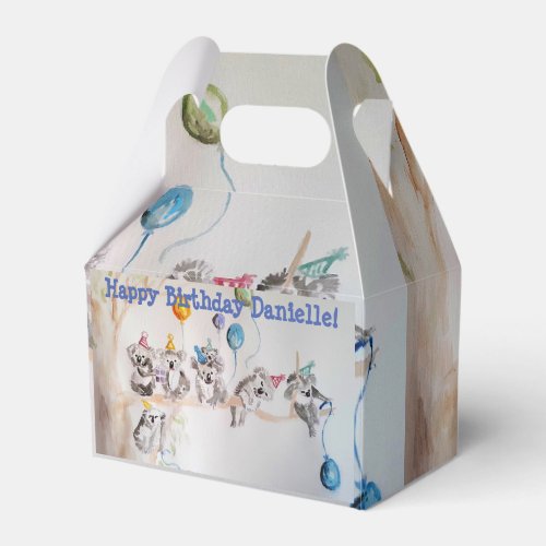 Cute Koala Koalas Girls Birthday Cake Favor Box