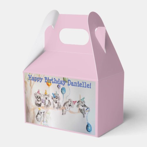 Cute Koala Koalas Girls Birthday Cake Favor Box