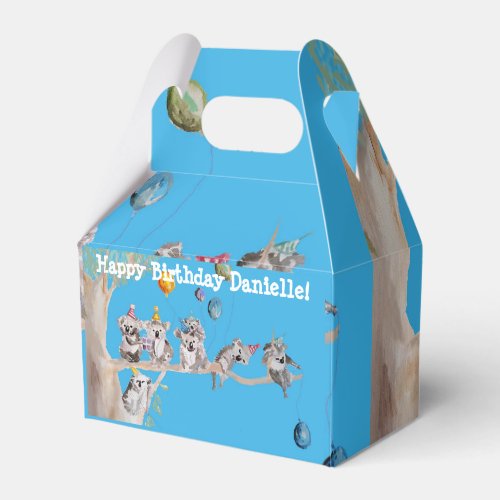 Cute Koala Koalas Girls Birthday Cake Favor Box