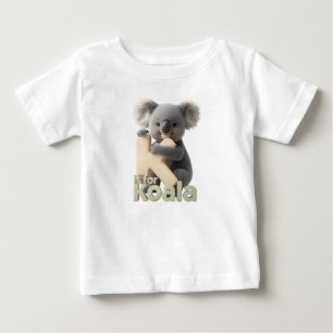 Cute Koala Letter K Kids T-Shirt Animal Alphabet