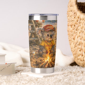 Cute Koala Lifeguards Beach Rescue Sunset Camping Insulated Tumbler