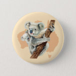 Cute Koala Mom And Baby Button at Zazzle