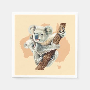 Cute Koala Mom And Baby Napkins by AleenaDesign at Zazzle