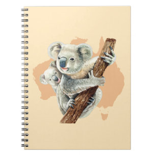 Cute Koala Mom and Baby Notebook