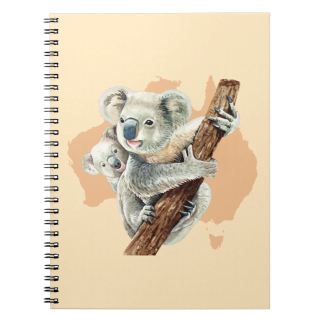 Cute Koala Mom and Baby Notebook (Front)