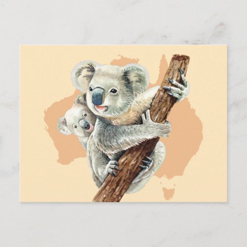 Cute Koala Mom and Baby Postcard